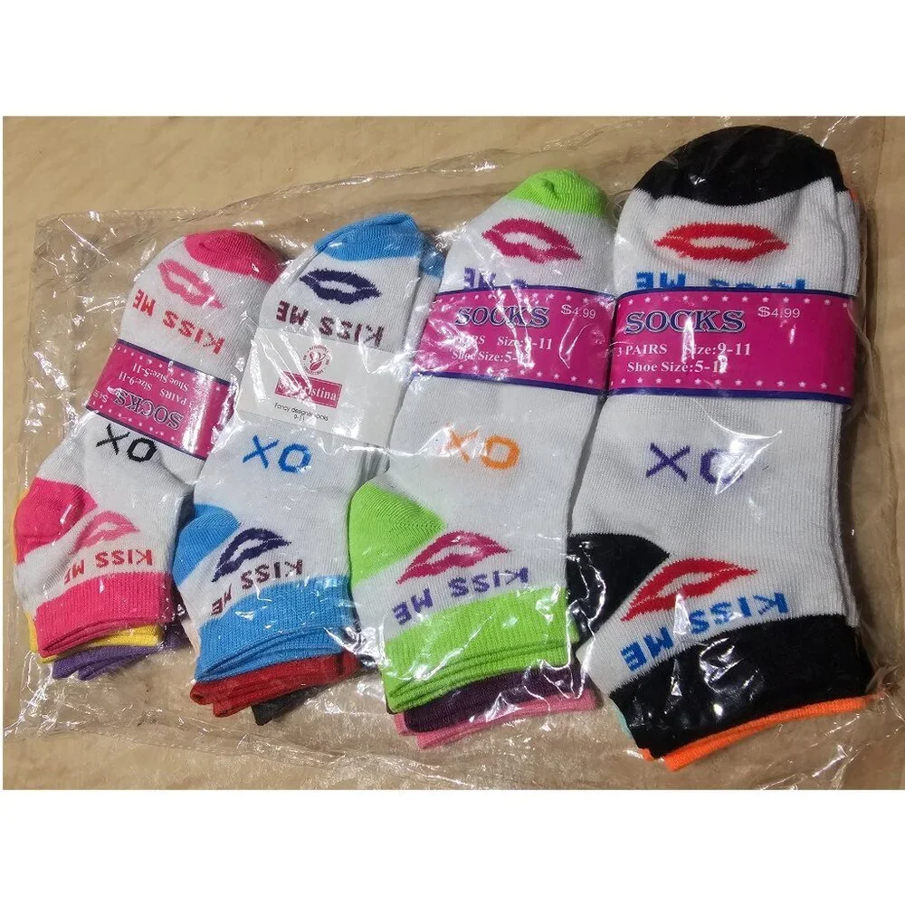 Women's Fancy Designer Socks, Crew Socks, 12-pack